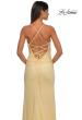 Picture of: Open Back Prom Dress with Rhinestone Detail Neckline in Pale Yellow, Style: 32851, Detail Picture 22