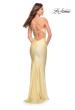Picture of: Sparkle Rhinestone Long Jersey Prom Dress in Pale Yellow, Style: 30413, Detail Picture 23