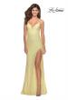 Picture of: Sequin Lace Prom Dress with Plunging Neckline in Pale Yellow, Style: 28359, Detail Picture 1