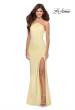 Picture of: High Neckline Prom Dress with Rhinestone Straps in Pale Yellow, Style: 28537, Detail Picture 1