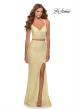 Picture of: Two Piece Lace Dress with Sheer Top and Rhinestones in Pale Yellow, Style: 28590, Detail Picture 1