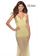Picture of: Sheer Tulle Rhinestone Dress with Attached Shorts in Pale Yellow, Style: 28806, Detail Picture 1