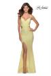 Picture of: Lace Stretch Sequin Dress with Side Cut Outs in Pale Yellow, Style: 28983, Detail Picture 1
