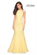 Picture of: Long Lace Prom Dress with High Neckline in Pale Yellow, Style: 27289