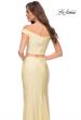 Picture of: Rhinestone Off the Shoulder Jersey Two Piece Prom Dress in Pale Yellow, Style 29951, Detail Picture 3