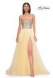 Picture of: Rhinestone Embellished Corset with Lace Up Back and Tulle Skirt in Pale Yellow, Style 32703, Detail Picture 3
