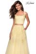 Picture of: Two Piece Floor Length Prom Dress with Lace Detail in Pale Yellow, Style: 27489, Detail Picture 5