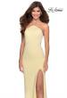 Picture of: High Neckline Prom Dress with Rhinestone Straps in Pale Yellow, Style: 28537, Detail Picture 5