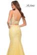 Picture of: Mermaid Two Piece Gown with Deep V and Rhinestones in Pale Yellow, Style 29970, Detail Picture 6