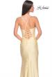 Picture of: Ruched Jersey Prom Dress with Slit in Pale Yellow, Style: 31131, Detail Picture 6
