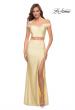 Picture of: Rhinestone Off the Shoulder Jersey Two Piece Prom Dress in Pale Yellow, Style 29951, Detail Picture 7