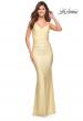 Picture of: Sparkle Rhinestone Long Jersey Prom Dress in Pale Yellow, Style: 30413, Detail Picture 7