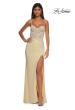 Picture of: Long Prom Dress Embellished with Rhinestones and Open Back in Pale Yellow, Style: 32547, Detail Picture 7