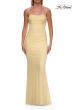 Picture of: Ruched Jersey Gown with Low Rhinestone Detail Back in Pale Yellow, Style: 33560, Detail Picture 7