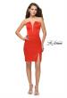 Picture of: Simple Satin Sweetheart Homecoming Dress in Papaya, Style: 26629, Detail Picture 3