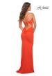 Picture of: Bright Stunning Luxe Jersey Dress with Deep V Neckline in Papaya, Back Picture