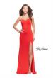 Picture of: Long Strapless Form Fitting Dress with Beaded Straps in Papaya, Style: 26253, Detail Picture 1