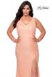 Picture of: Printed Sequin Plus Size Dress for Curves with V-Neck in Peach, Style: 29001, Detail Picture 4