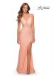 Picture of: Floor Length Lace Prom Dress with Sheer Bodice in Peach, Style: 28591, Detail Picture 9