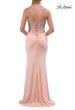 Picture of: Sheer Lace Corset Gown with High Slit and Lace-Up Back in Peach, Style: 33808, Detail Picture 14