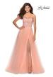 Picture of: Tulle A-line Ball Gown with Net Beaded Bodice in Peach, Style: 28559, Detail Picture 1