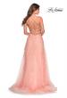 Picture of: A-line Prom Dress with Cascading Lace Detail in Peach, Style: 28503, Detail Picture 2