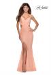 Picture of: Lace Stretch Sequin Dress with Side Cut Outs in Peach, Style: 28983, Detail Picture 3