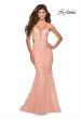 Picture of: Mermaid Tulle Gown with Floral Lace and Rhinestones in Peach, Style: 28768, Detail Picture 5