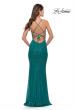 Picture of: Simple Line Sequin Dress with Lace Up Back in Peacock, Style: 31362, Back Picture