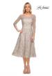Picture of: Tea Length Dress with Full Skirt in Lace in Silver, Style: 30004, Main Picture