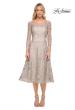 Picture of: Tea Length Dress with Full Skirt in Lace in Silver, Style: 30004, Detail Picture 1