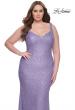Picture of: Fitted Stretch Sequin Plus Size Dress with V Neck in Periwinkle, Style: 31163, Detail Picture 15