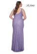 Picture of: Fitted Stretch Sequin Plus Size Dress with V Neck in Periwinkle, Style: 31163, Detail Picture 16