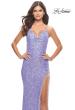 Picture of: Sequin Dress with Stunning Fringe Beaded Slit in Pastels in Periwinkle, Style: 31444, Main Picture