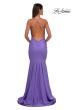 Picture of: Ruched Jersey Mermaid Prom Dress with Rhinestone Neckline in Periwinkle, Style: 32918, Detail Picture 8