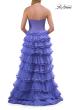 Picture of: Strapless Tiered Ruffle Tulle Gown with Slit in Periwinkle, Style: 33727, Detail Picture 8