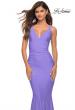 Picture of: Simple Jersey Gown with Flattering Ruching in Periwinkle, Style: 30746, Detail Picture 9