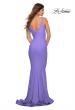 Picture of: Simple Jersey Gown with Flattering Ruching in Periwinkle, Style: 30746, Detail Picture 10