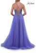Picture of: Corset Tulle A-Line Gown with Lace Applique and Slit in Periwinkle, Style: 33860, Detail Picture 10