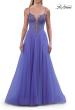 Picture of: Corset Tulle A-Line Gown with Lace Applique and Slit in Periwinkle, Style: 33860, Detail Picture 11