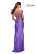 Picture of: Off the Shoulder Prom Dress with Tie Back and Slit in Periwinkle, Style: 28506, Detail Picture 13