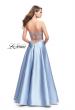 Picture of: Strapless A-line Prom Dress with Cape Skirt and Pockets in Periwinkle, Style: 25738, Back Picture