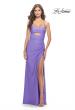 Picture of: Cut Out Soft Jersey Dress with Lace Up Back in Periwinkle, Style: 31264, Detail Picture 1