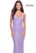 Picture of: Simple Line Sequin Dress with Lace Up Back in Periwinkle, Style: 31362, Detail Picture 1