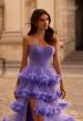 Picture of: Prom Dress with Fabulous Tiered Ruffle Skirt and Strapless Top in Periwinkle , Style 32721, Detail Picture 1