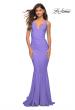Picture of: Simple Jersey Gown with Flattering Ruching in Periwinkle, Style: 30746, Detail Picture 2