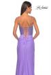 Picture of: Fitted Jersey Gown with Pretty Beaded Rhinestone Illusion Bodice in Periwinkle, Style: 32089, Detail Picture 2