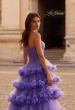 Picture of: Prom Dress with Fabulous Tiered Ruffle Skirt and Strapless Top in Periwinkle , Style 32721, Detail Picture 2