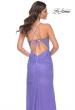Picture of: Rhinestone Net Prom Dress with High Slit and Bustier Top in Purple, Style: 32328, Detail Picture 4