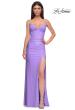 Picture of: Prom Dress with Corset Top and Sheer Illusion Back in Periwinkle , Style 32962, Detail Picture 5